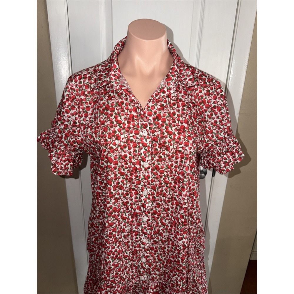 J. Crew Amelia Cotton Dress in Liberty Eliza's Red Floral Womens Medium - Picture 5 of 16